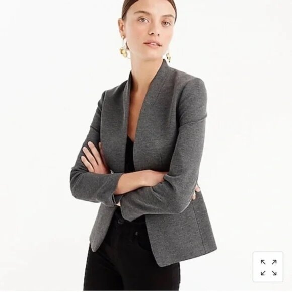 J Crew Petite going-out blazer in stretch twill Grey , Size 0P - Picture 1 of 4